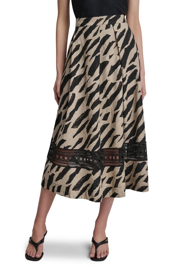ダナ キャラン ニューヨーク レディース ボトムスカート アニマル柄 プリント リネン DKNY Animal Print Linen Blend Skirt GEO ANIMAL アニマル