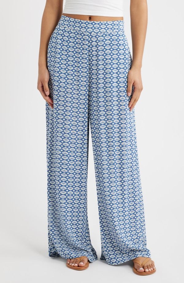 リップカール レディース ボトムス カジュアルパンツ ワイドレッグ プリント Rip Curl Print Wide Leg Pants VINTAGE NAVY ネイビー