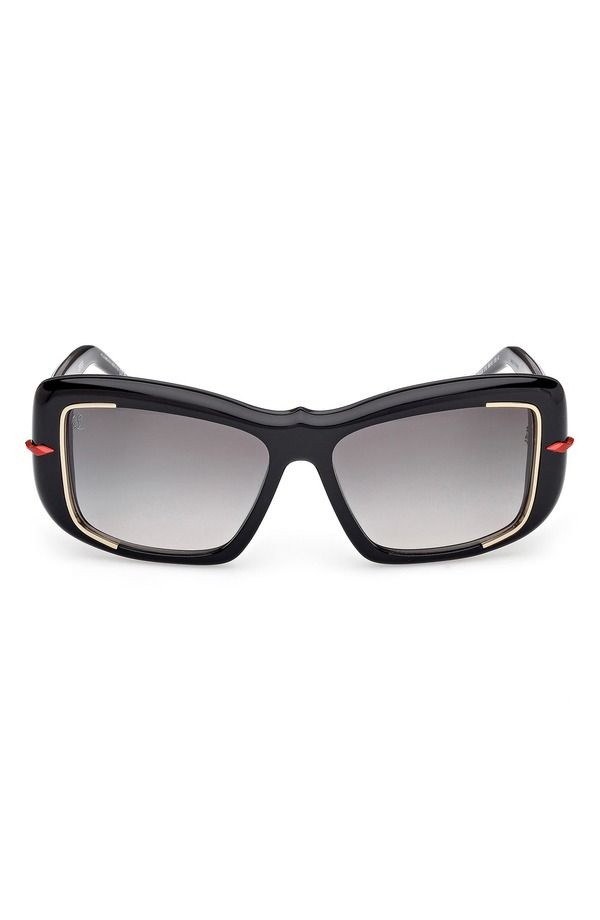 クリスチャン・ルブタン レディース アクセサリー サングラス・アイウェア Christian Louboutin 56mm Square Sunglasses BLACK GOLD ZEISSMOKE