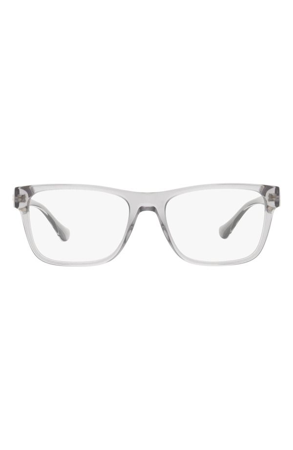 ヴェルサーチ メンズ アクセサリー サングラス・アイウェア Versace 57mm Rectangular Optical Glasses TRANSPARENT GREY グレー