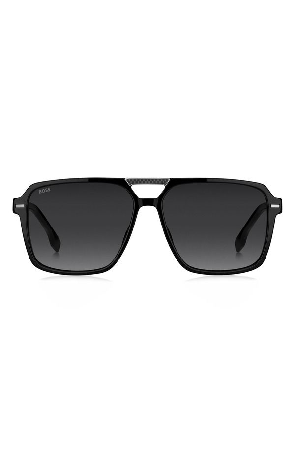 ボス メンズ アクセサリー サングラス・アイウェア BOSS 59mm Square Sunglasses BLACK DARK GREY SF ブラック
