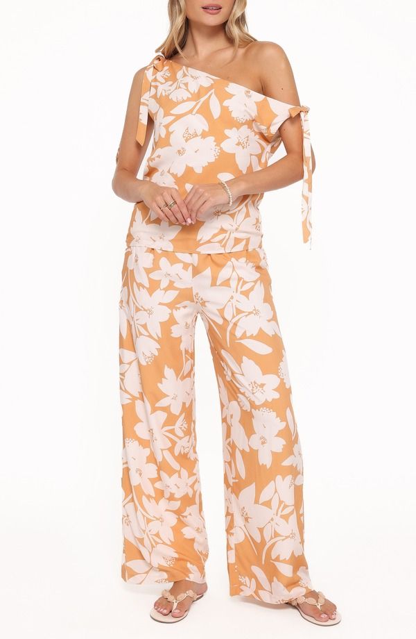 ペタルアンドパップ レディース ボトムス カジュアルパンツ フラワー柄 ワンショルダー フラワー Petal Pup Flynn Floral OneShoulder Top Pantset YELL