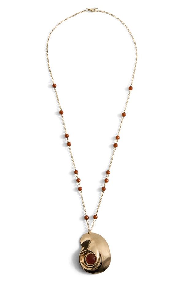 マンゴ レディース アクセサリー ネックレス・チョーカー レース MANGO Beaded Spiral Pendant Necklace GOLD ゴールド