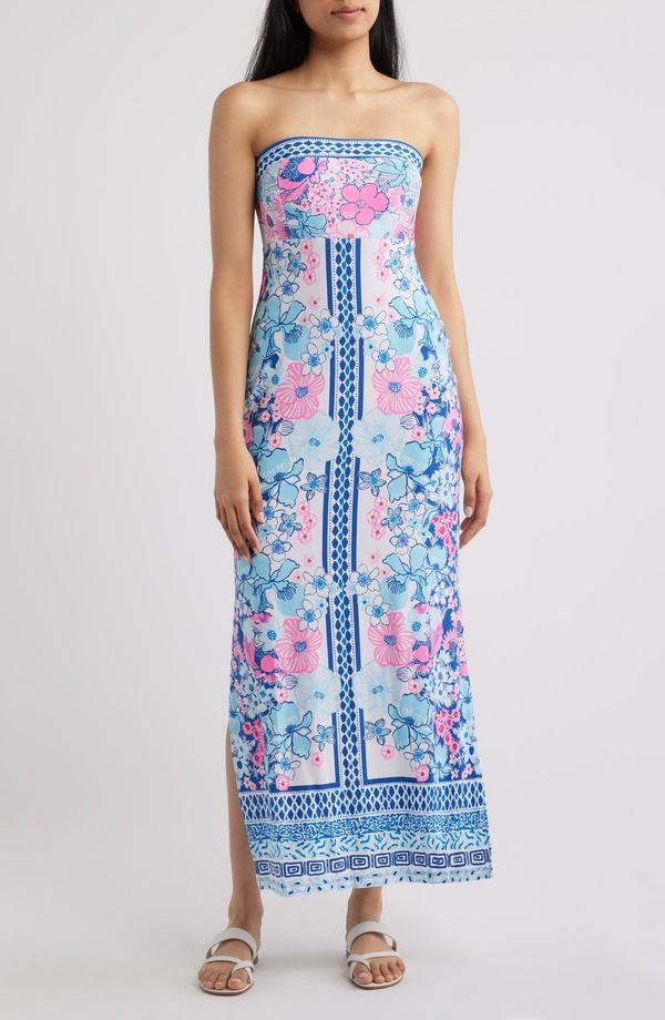 リリーピュリッツァー レディース トップス ワンピーストラップレス マキシ Lilly Pulitzer Noa Strapless Maxi DressTARLIGHT NAVY ネイビー