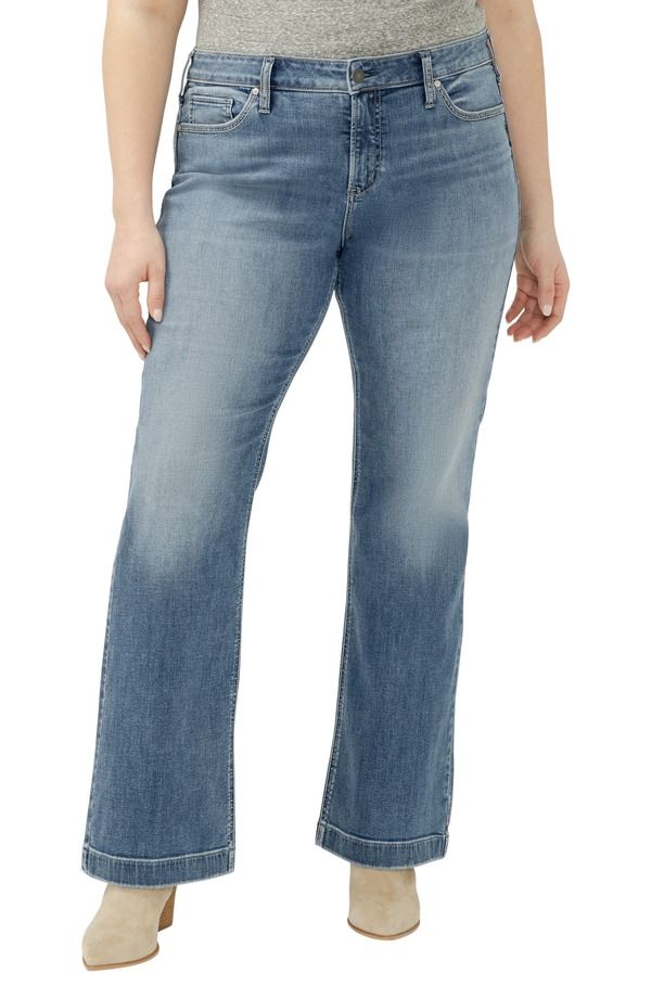 シルバー ジーンズ レディース ボトムス デニムパンツ ブーツカット プラスサイズ ブーツ Silver Jeans Co Elyse Curvy Mid Rise Bootcut Jeans Plu 22,260円
