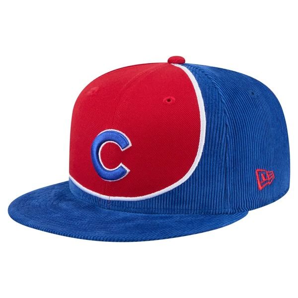 ニューエラ メンズ アクセサリー 帽子 コーデュロイ Mens New Era RoyalRed Chicago Cubs Retro Split Corduroy Snapback Hat Roya