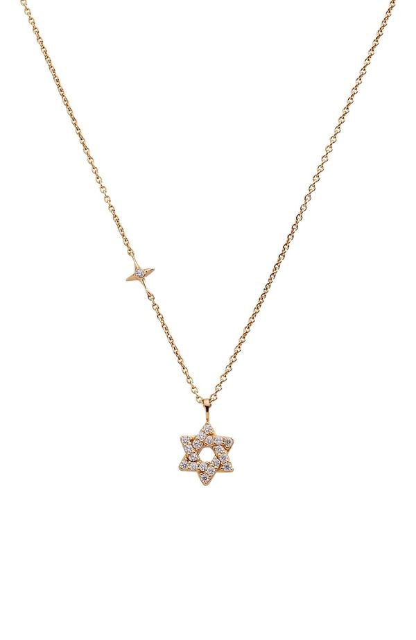 アレックスアンドアニ レディース アクセサリー ネックレス・チョーカー レース Alex and Ani Delicate Pave Star of David Pendant Necklace Go