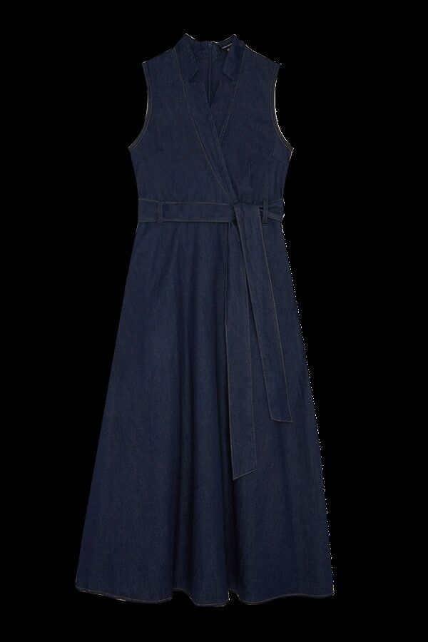 カレンミレン レディース ボトムス デニムパンツ ミディワンピース プラスサイズ ミディ Karen Millen Beltedenimidi Dress Plus Regular Indigo イン