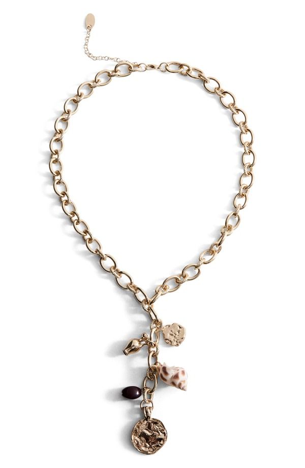マンゴ レディース アクセサリー ネックレス・チョーカー レース MANGO Mixed Bead Pendant Necklace GOLD ゴールド