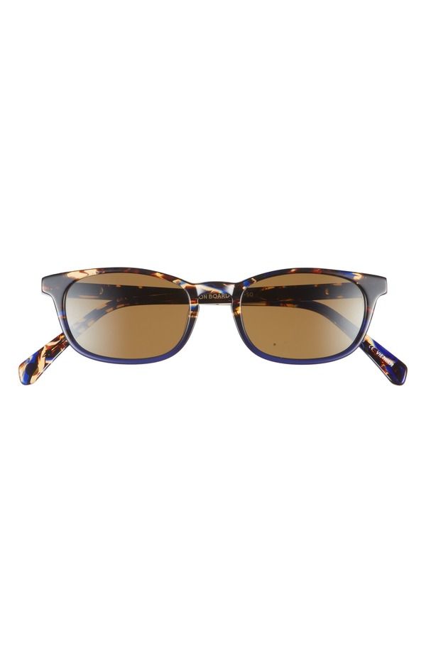 アイブブス レディース アクセサリー サングラス・アイウェア eyebobs On Board 47mm Polarized Rectangular Sunglasses NAVY TORTOISE