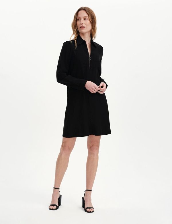 ファイナリー ロンドン レディース トップス ワンピース Finery London Enriko Zip Front Short Dress Black ブラック