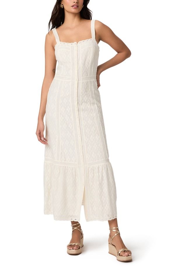 ペイジ レディース トップス ワンピース ノースリーブ レース マキシ PAIGE Kelli Lace Sleeveless Maxi Dress ANTIQUE WHITE ホワイト