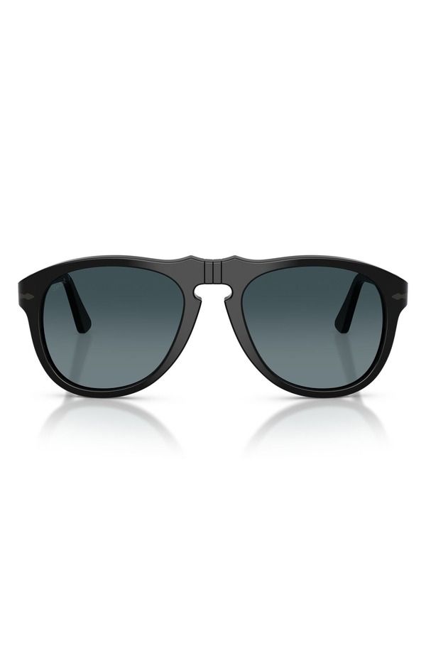 ペルソル レディース アクセサリー サングラス・アイウェア Persol 56mm Polarized Pilot Sunglasses BLACK POLAR GRADIENT BLUE ブラック