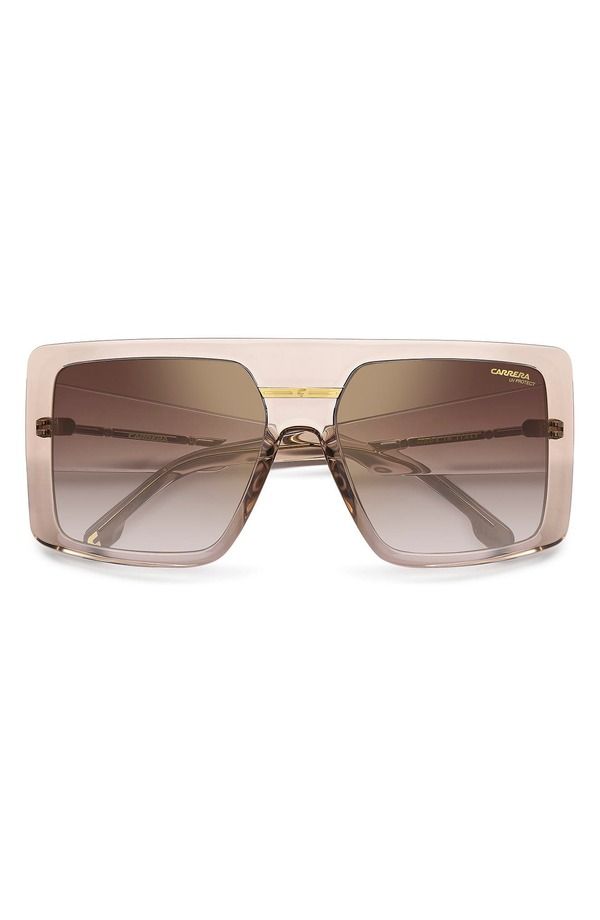 カレラ レディース アクセサリー サングラス・アイウェア Carrera Eyewear Victory 60mm Square Sunglasses NUDE GOLD BROWN ブラウン