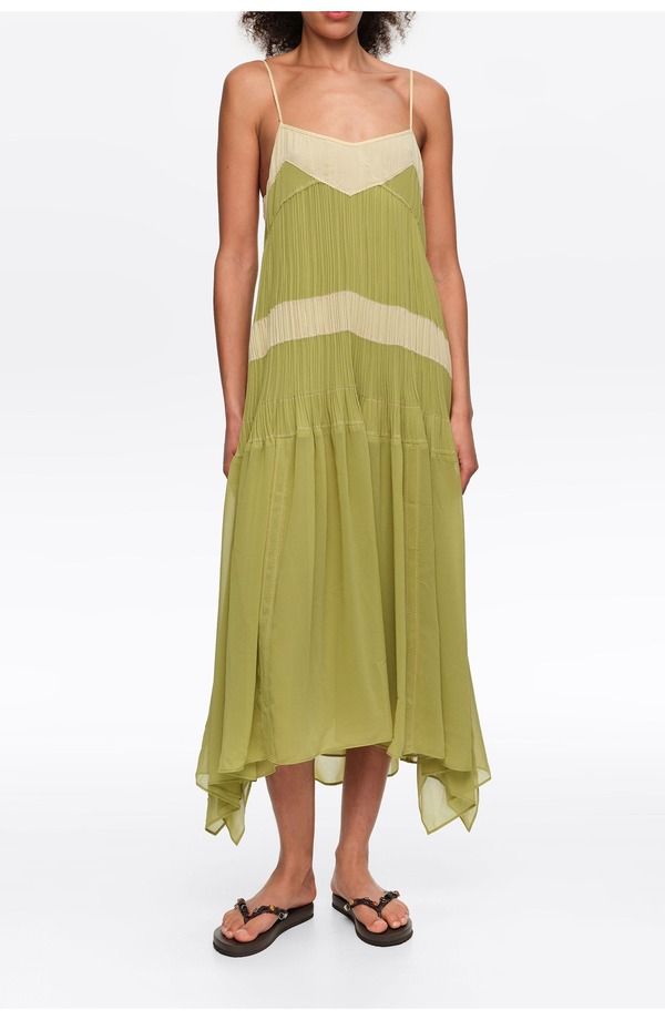 ビンバイローラ レディース トップス ワンピース A ライン プリーツ Bimba y Lola TwoTone Pleated ALine Strappy Dress LIGHT GREEN グリー