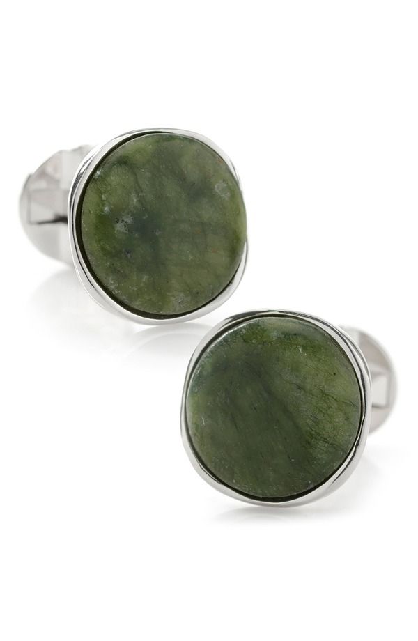 カフリンク メンズ アクセサリー カフスボタン Cufflinks Inc Seraphinite Sterling Silver Cuff Links GREEN グリーン