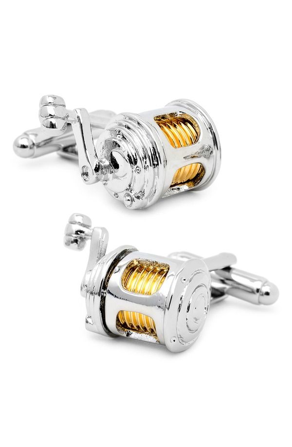 カフリンク メンズ アクセサリー カフスボタン Cufflinks Inc Fishing Reel Cuff Link sILVER シルバー