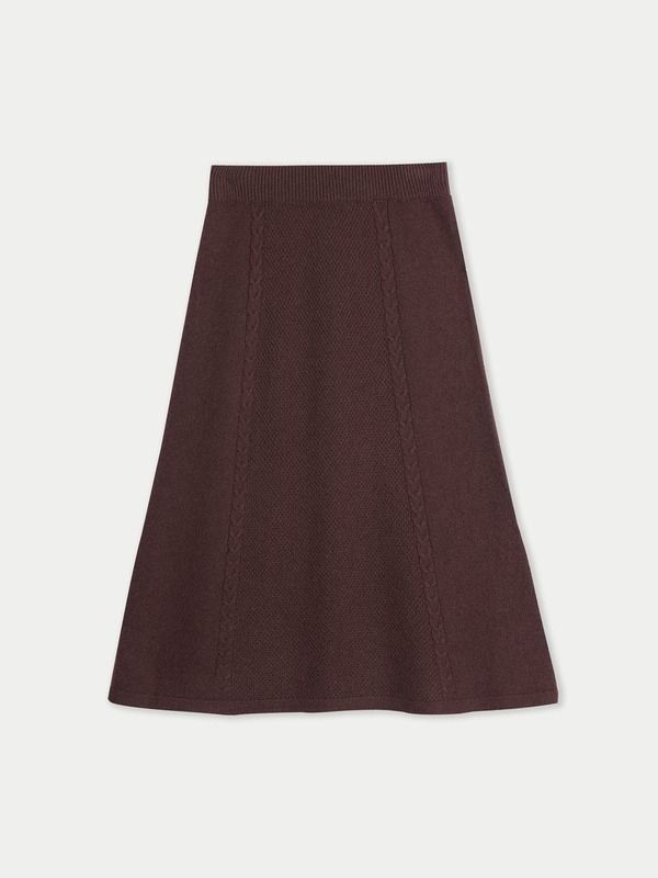 ゴビ カシミヤ レディース ボトムスカート A ライン ニット Gobi Cashmere ALine Cashmere Knitted Skirt cocoa ココア