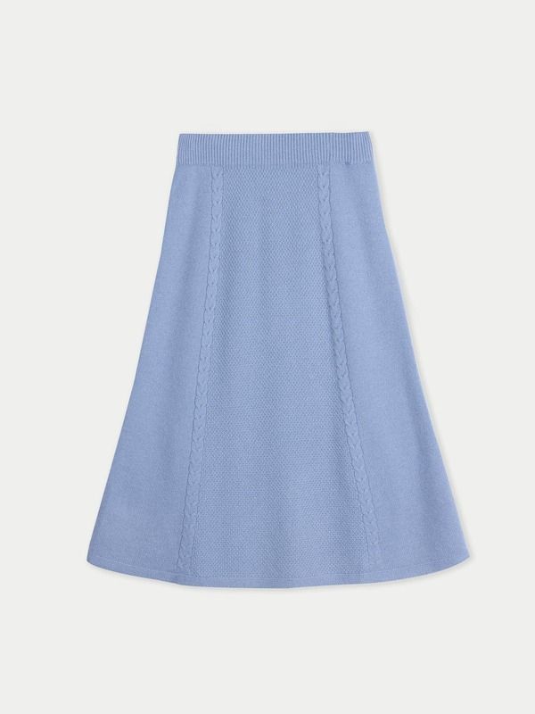ゴビ カシミヤ レディース ボトムスカート A ライン ニット Gobi Cashmere ALine Cashmere Knitted Skirt Dusty blue ブルー 43,680円