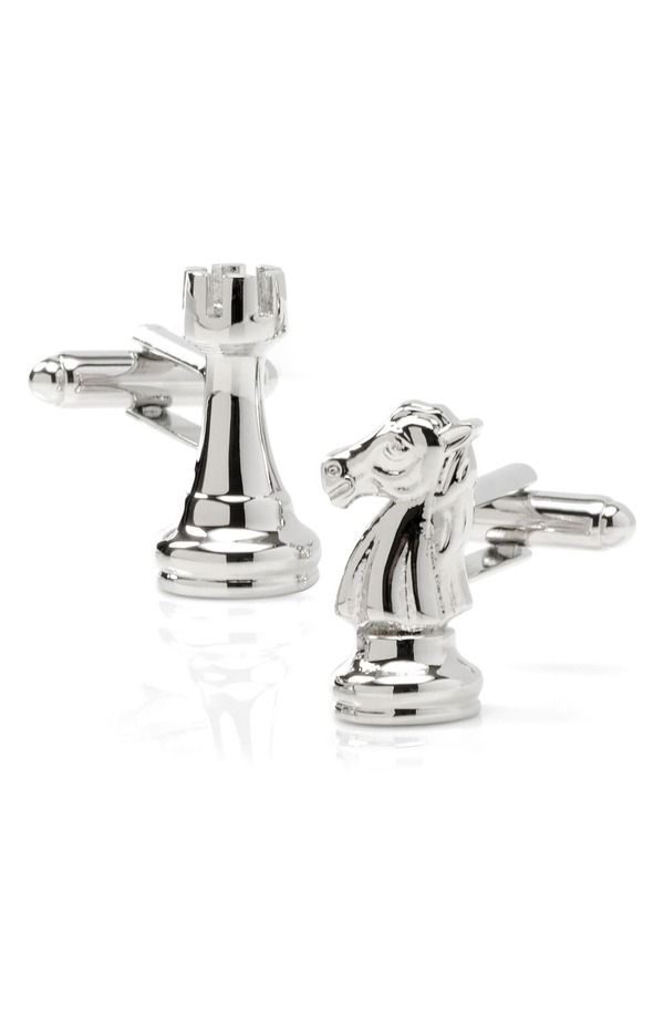 カフリンク メンズ アクセサリー カフスボタン Cufflinks Inc Knight Rook Chess Piece Cuff Link sILVER シルバー