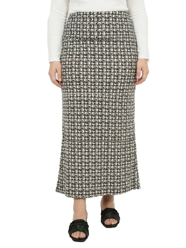 24 セブンコンフォート レディース ボトムスカート プラスサイズ プリント マキシ 24seven Comfort Apparel Curvy Essential Geometric Print F