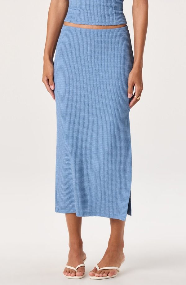 アストール レディース ボトムスカート ミディ ASTR the Label Milana Rib Midi Skirt BLUE ブルー 17,985円