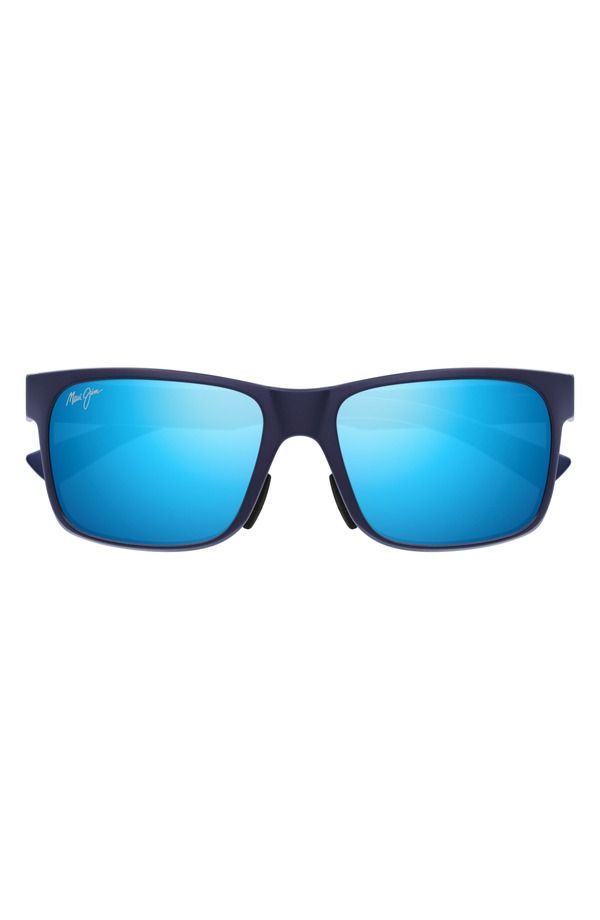 マウイジム レディース アクセサリー サングラス・アイウェア プラスサイズ Maui Jim Hoopili 58mm PolarizedPlus2 Wrap Sunglasses BLUE ブルー