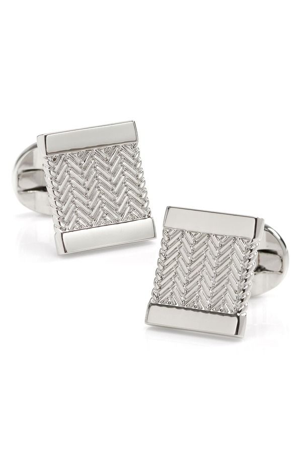 カフリンク メンズ アクセサリー カフスボタン Cufflinks Inc Herringbone Cuff Link sILVER シルバー