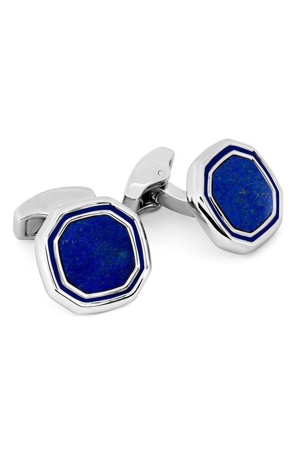 タテオシアン メンズ アクセサリー カフスボタン Tateossian Octagon Lapis Cuff Links BLUE ブルー