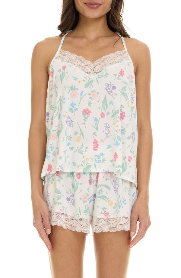 フローラニクルーズ レディース アンダーウェア ナイトウェア フラワー柄 フラワー Flora Nikrooz Eloise Floral Short Pajamas IVORY アイボリー