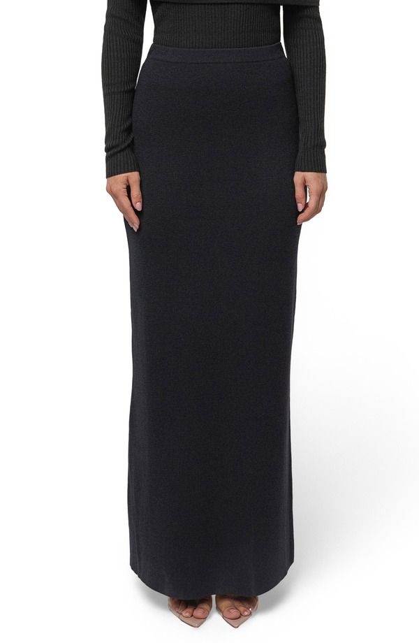 ジェイラックスレーベル レディース ボトムスカート ニット マキシ JLUXLABELondon Knit Maxi Skirt BLACK ブラック