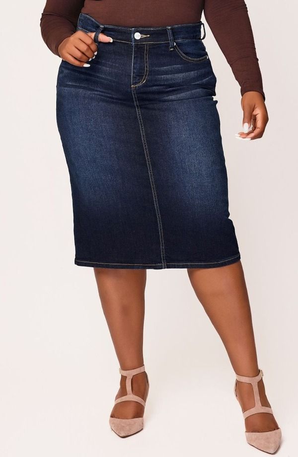 スリンク レディース ボトムス デニムパンツ プラスサイズ ミディ スカート SLINK Jeans Denimidi Skirt Plus EMMA デニム 22,578円