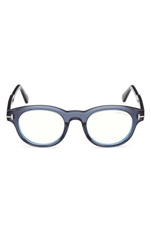 トム・フォード メンズ アクセサリー サングラス・アイウェア TOM FORD 47mm Round Optical GlassesHINY TRANSPARENT NAVY BLUE ネイビー