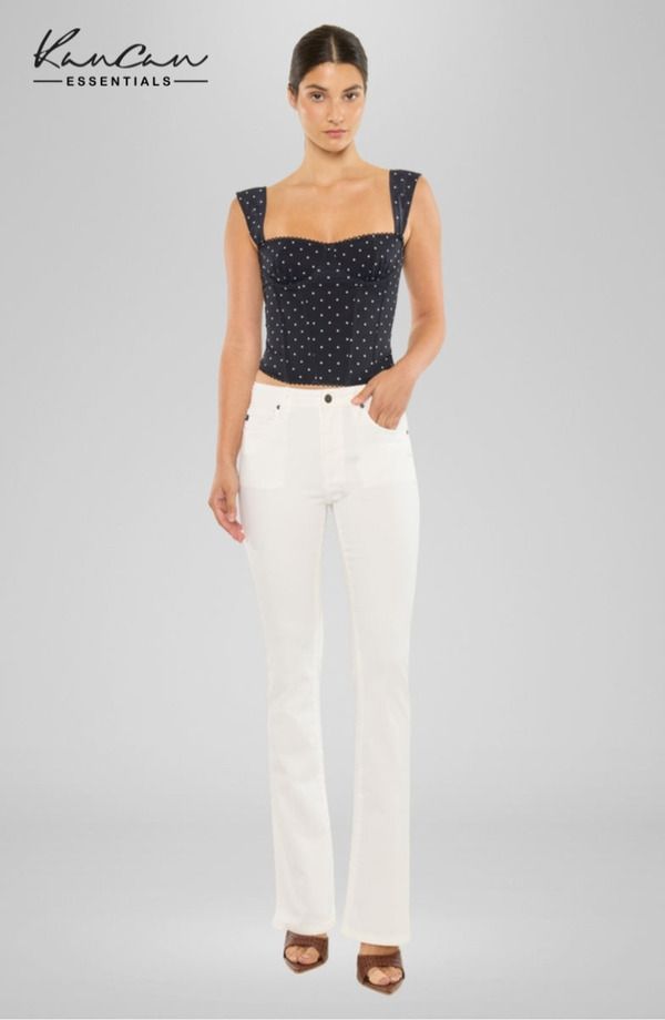 カンクン レディース ボトムス デニムパンツ ブーツカット ブーツ ジーンズ KanCan Vanilla Essentials High Rise Bootcut Jeans White ホワイト
