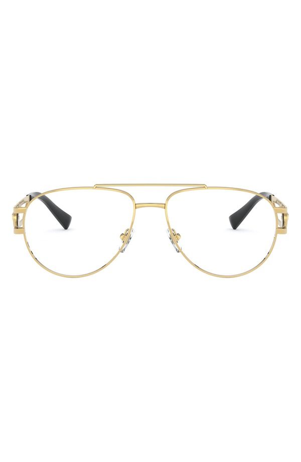 ヴェルサーチ メンズ アクセサリー サングラス・アイウェア Versace 57mm Aviator Optical Glasses GOLD DEMO LENS ゴールド