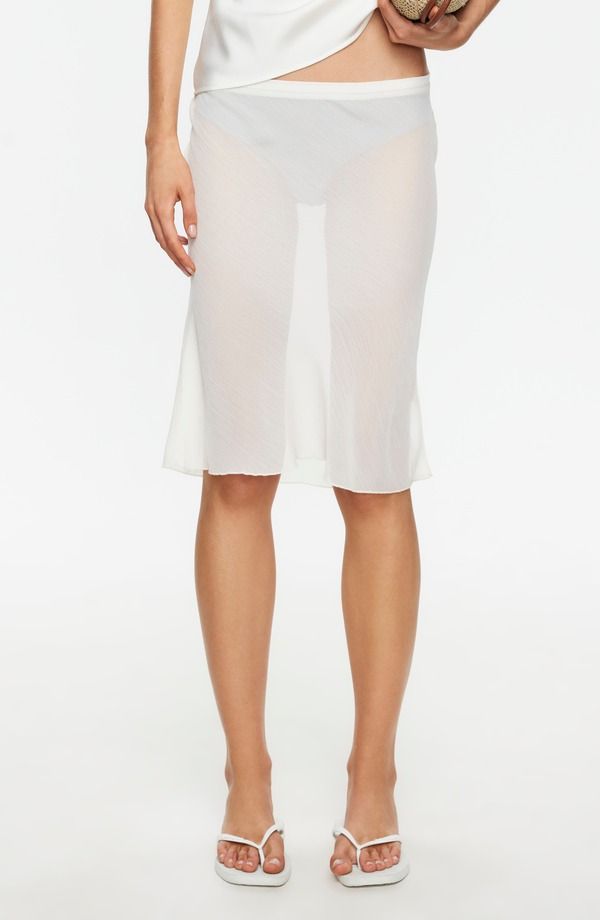 ライオネス レディース ボトムスカート シアー LIONESShoreline Sheer CoverUp Skirt IVORY アイボリー