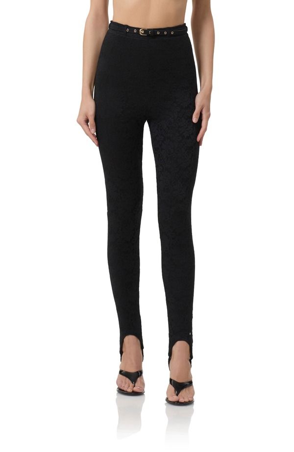 エーエフアールエム レディース ボトムス カジュアルパンツ レース AFRM Carey Belted Lace Stirrupants NOIR