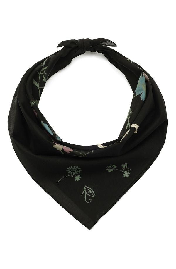 オールセインツ メンズ アクセサリー マフラー・ストール・スカーフ 刺繍 AllSaints Fleur De Lis Embroide red Bandana BLACK ブラック