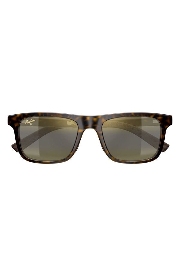 マウイジム メンズ アクセサリー サングラス・アイウェア プラスサイズ Maui Jimoaka 52mm PolarizedPlus2 Rectangular Sunglasses BROWN ブラ