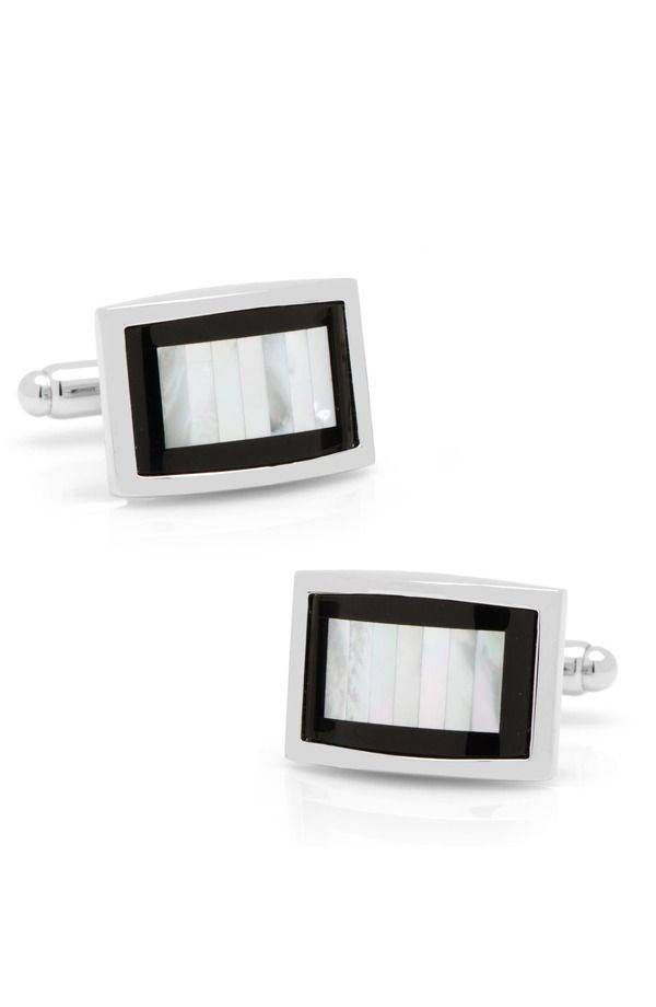 カフリンク メンズ アクセサリー カフスボタン Cufflinks Inc MotherofPearl Cuff Links METALLIC SILVER シルバー