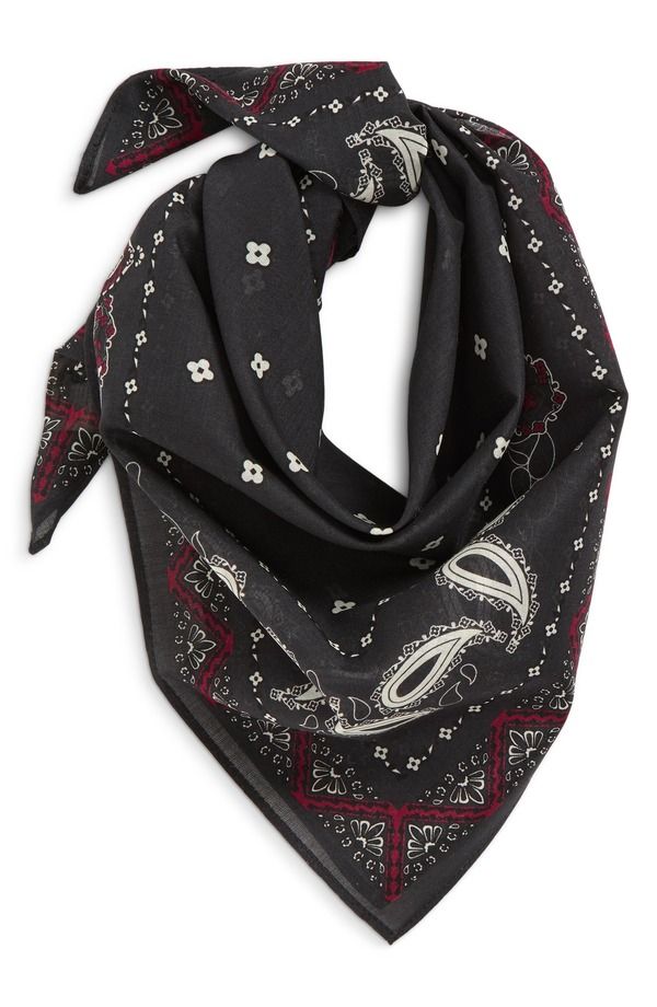 オープンエディット メンズ アクセサリー マフラー・ストール・スカーフ コットン Open Edit Square Cotton Bandana BLACK PAISLEY ブラック