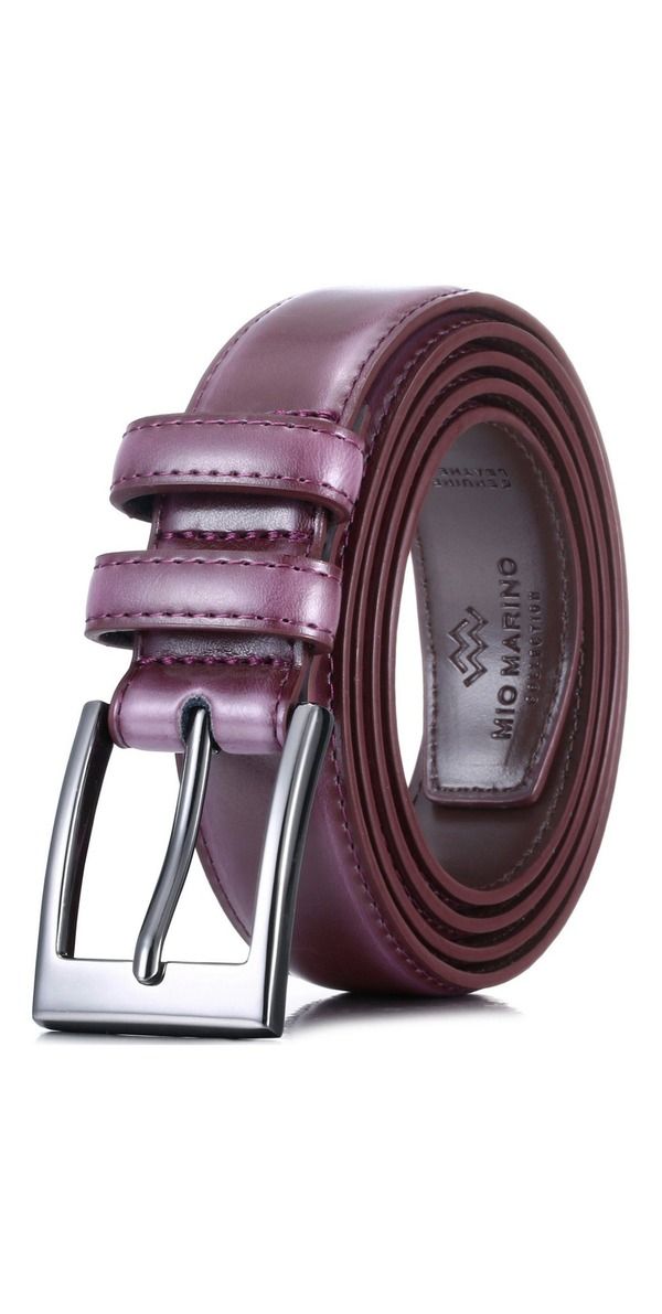 ミオマリオ メンズ アクセサリー ベルト レザー Mio Marino Dualoop Leather Dress Belt Burgundy バーガンディ