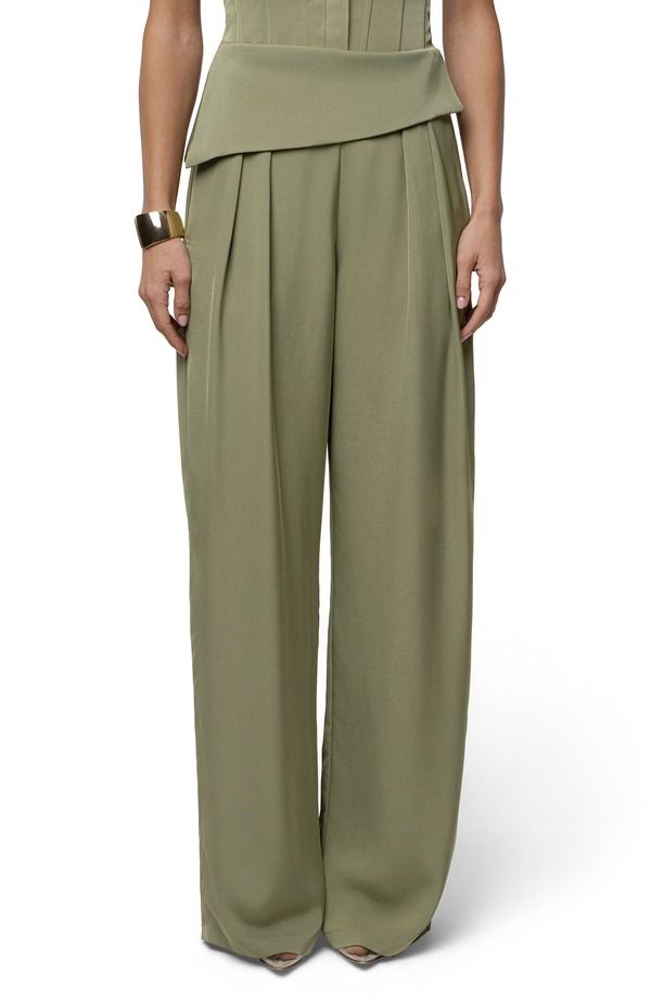 ジェイラックスレーベル レディース ボトムス カジュアルパンツ ハイウエスト JLUXLABEL Executive High Waist Pants GREEN グリーン