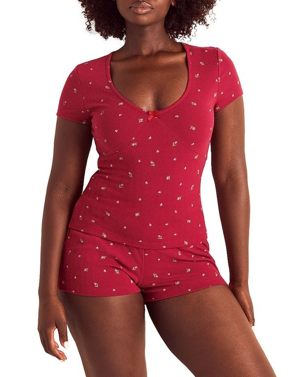 アドアミー レディース アンダーウェア ナイトウェア Adore Meloise Short Pajama Set Floral red レッド