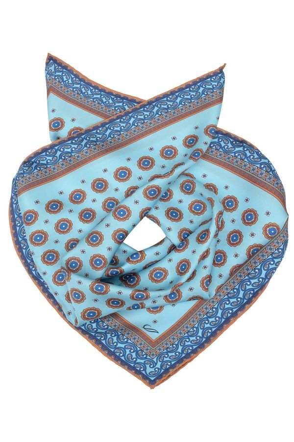 エリザベッタ メンズ アクセサリー マフラー・ストール・スカーフ シルク Elizabetta Orsini Silk Neckerchiefor Men Blue ブルー