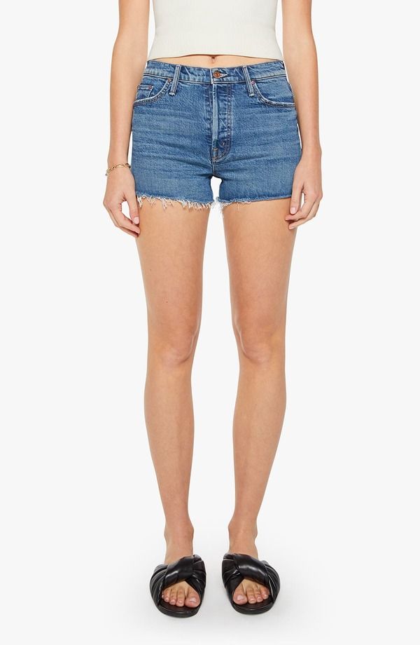 マザー レディース ボトムス デニムパンツ ショートパンツ MOTHER The Tomcat Cutoff Denim Shorts THRILL SEEKER デニム
