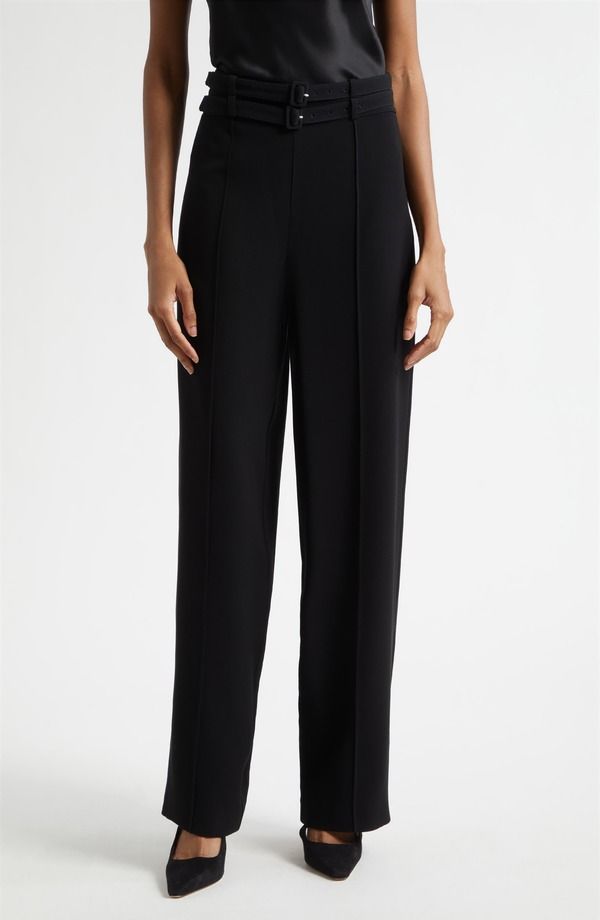 サンク セプト レディース ボトムス レギンス パンツ Cinq Sept Maelor Pintuck Double Belt Pants BLACK ブラック