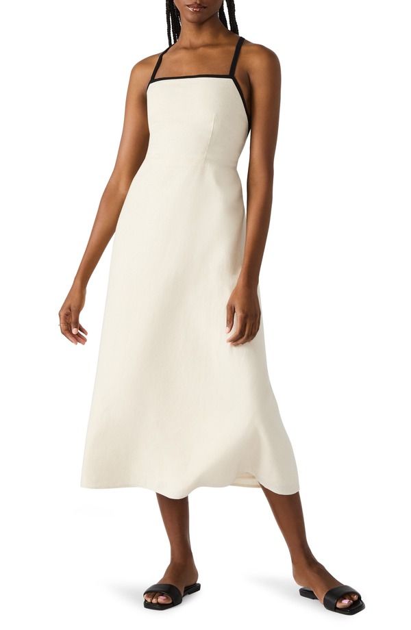 スティーブ マデン レディース トップス ワンピース A ライン リネン Steve Madden Riyan Linen Blend ALine Sundress NATURAL
