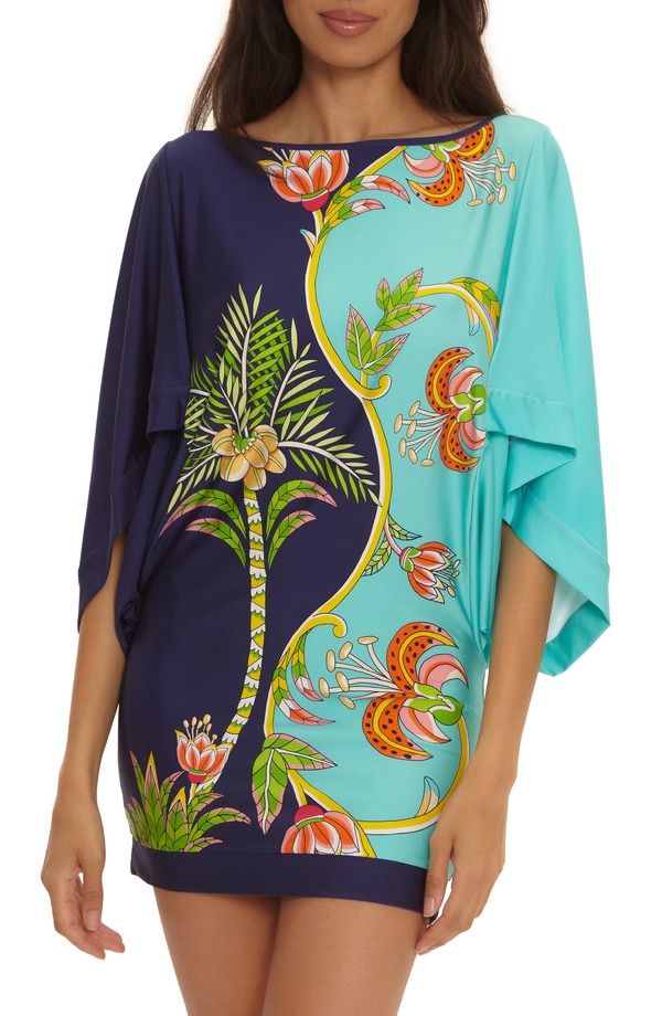 トリーナターク レディース トップス ワンピース プリント Trina Turk Flamingo Print CoverUp Dress BLUE MULTI ブルー
