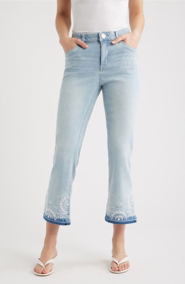 ウィットウィズダム レディース ボトムス デニムパンツ ブーツカット ハイウエスト アンクル ブーツ ジーンズ Wit Wisdom Bennett High Waist Ankle Barely B